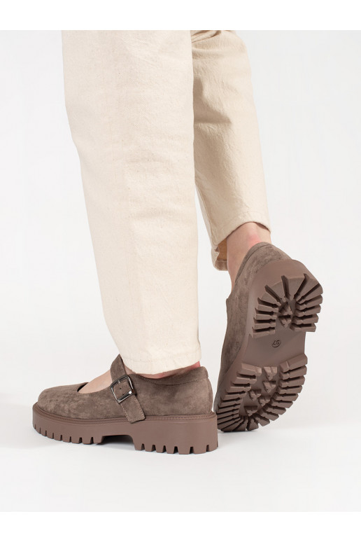 smėlio spalvos pusbačiai su platforma iš zomšos smėlio spalvos pusbačiai su platforma iš zomšos