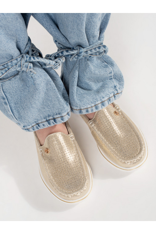 aukso spalvos mokasinai 