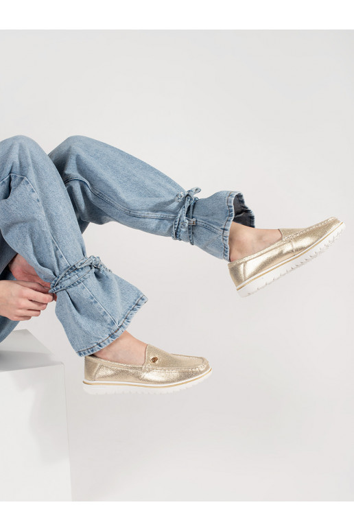 aukso spalvos mokasinai 