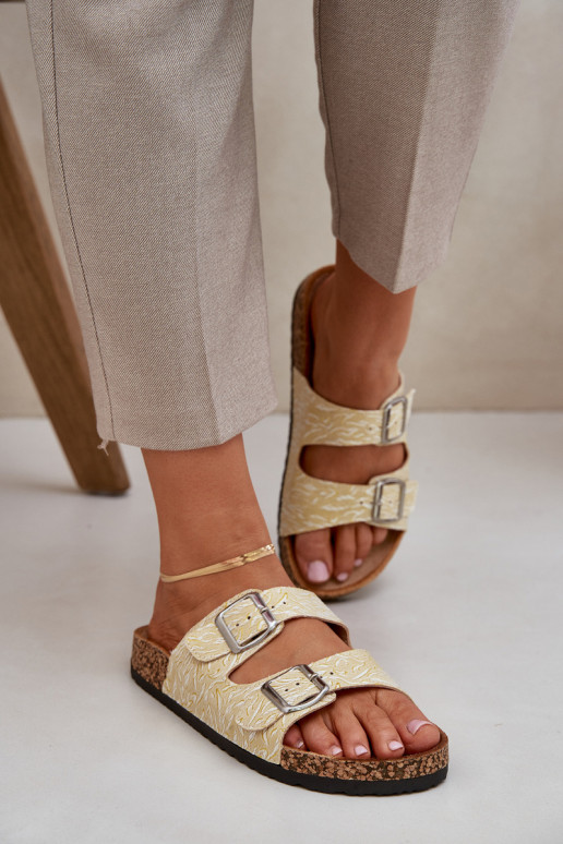  Šlepetės  su sagtimis geltonos spalvos Atera