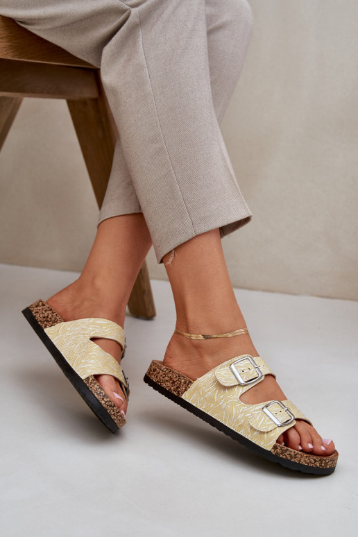  Šlepetės  su sagtimis geltonos spalvos Atera