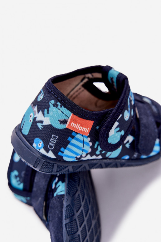 Šlepetės Milami Vaikiški su lipniais užsegimais tamsiai mėlynos spalvos Reathiana