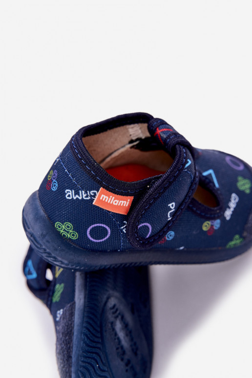 Šlepetės Milami Vaikiški Elastyczne su lipniais užsegimais tamsiai mėlynos spalvos Ambette