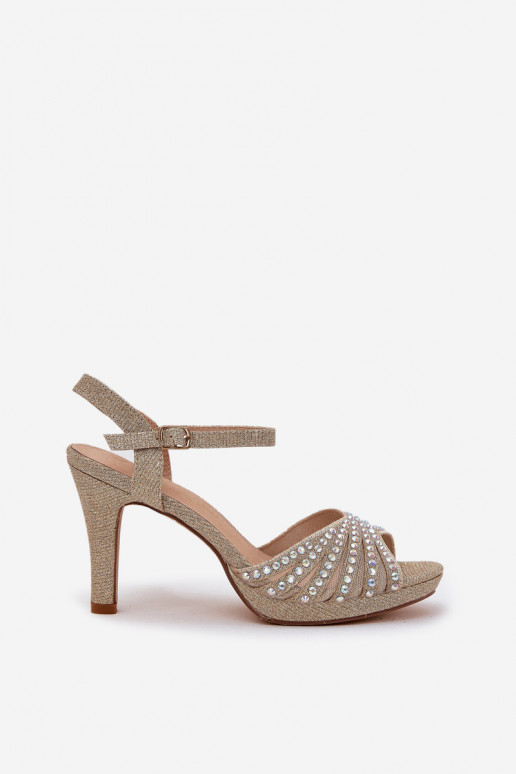 basutės su plonais kulniukais   D&A MR1038-33 aukso spalvos