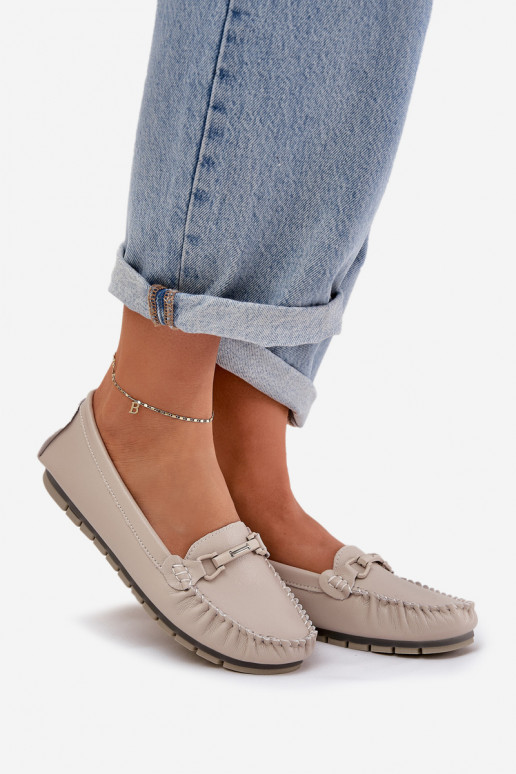 lygiapadžiai   Mokasinai su ornamentais S.Barski LR51-547 smėlio spalvos