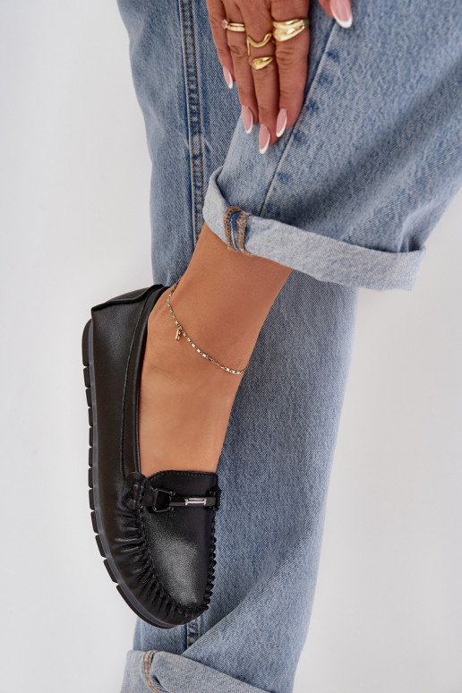 lygiapadžiai   Mokasinai su ornamentais S.Barski LR51-547 Juodos spalvos