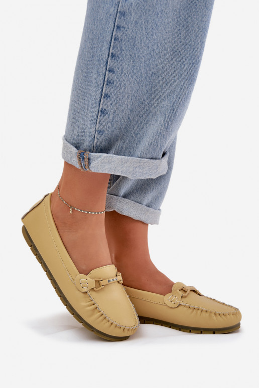 lygiapadžiai   Mokasinai su ornamentais S.Barski LR51-547 geltonos spalvos