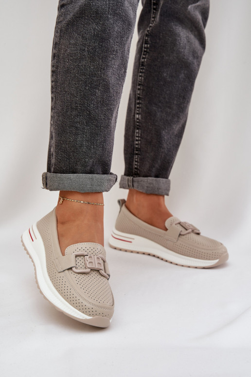    Mokasinai su platforma S.Barski LR51-556 smėlio spalvos