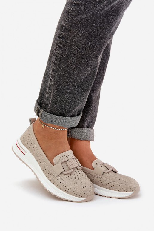    Mokasinai su platforma S.Barski LR51-556 smėlio spalvos