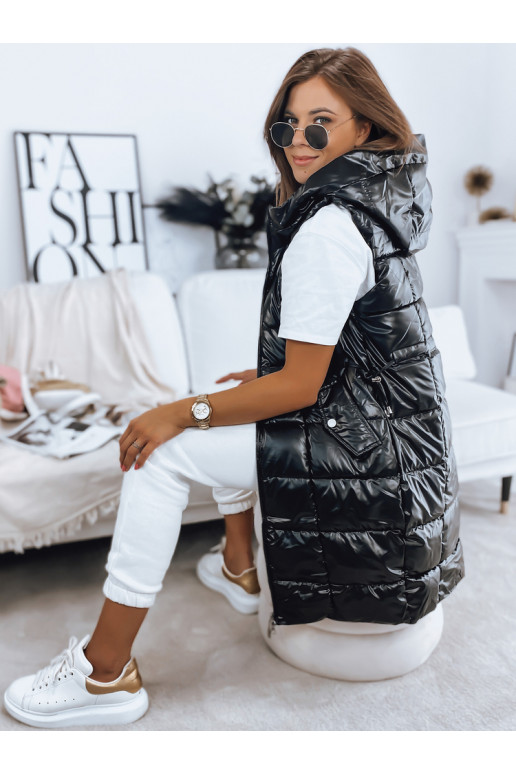 Moteriška dygsniuota liemenė LUCI juoda Moteriška dygsniuota liemenė LUCI juoda