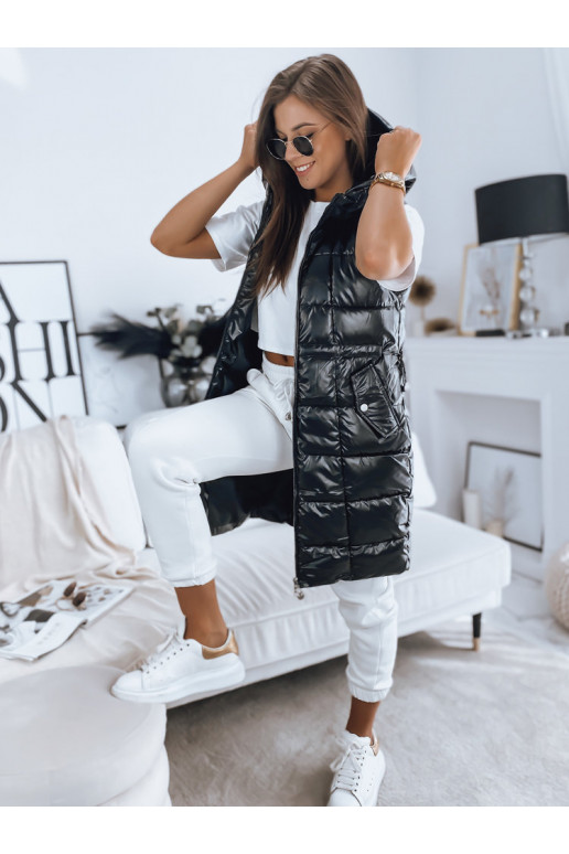 Moteriška dygsniuota liemenė LUCI juoda Moteriška dygsniuota liemenė LUCI juoda