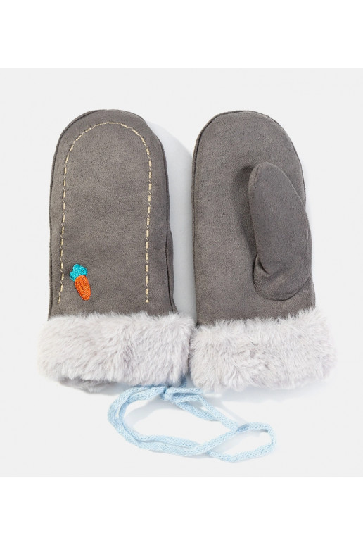 Morkų pilkos vaikiškos pirštinės