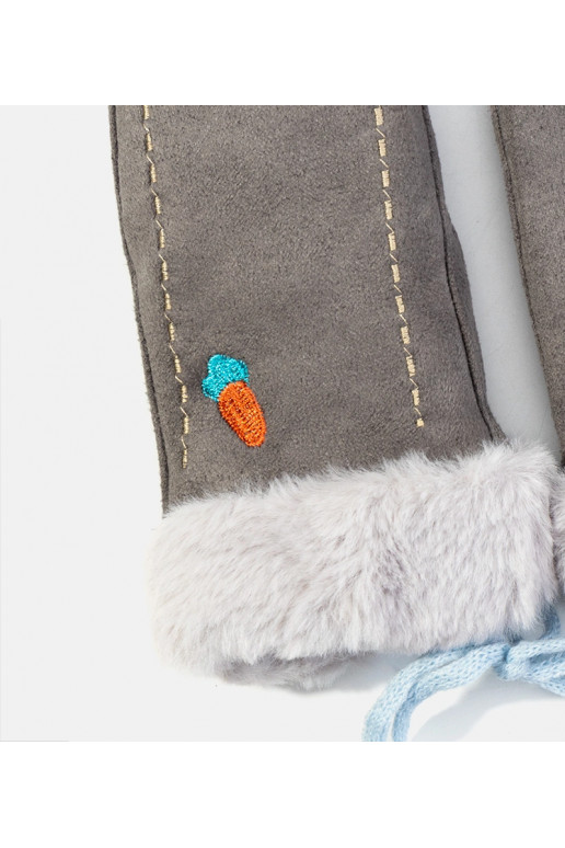 Morkų pilkos vaikiškos pirštinės