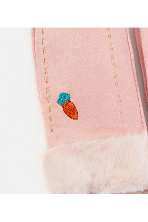 Morkų rožinės vaikiškos pirštinės