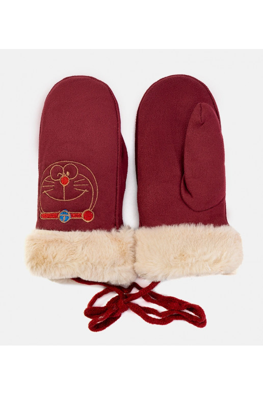 Burgundy Kitty vaikiškos pirštinės