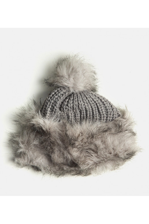 Šviesiai pilka Leola pom-pom kepurė Šviesiai pilka Leola pom-pom kepurė