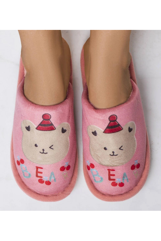 Rožinės minkštos Bear šlepetės