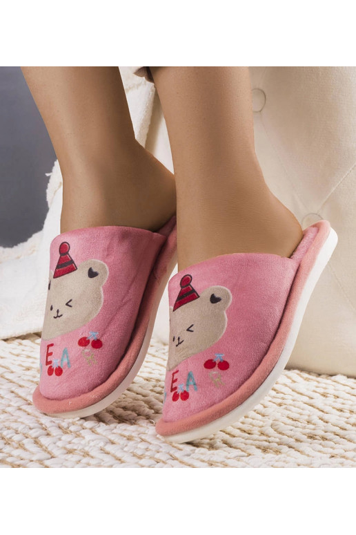 Rožinės minkštos Bear šlepetės