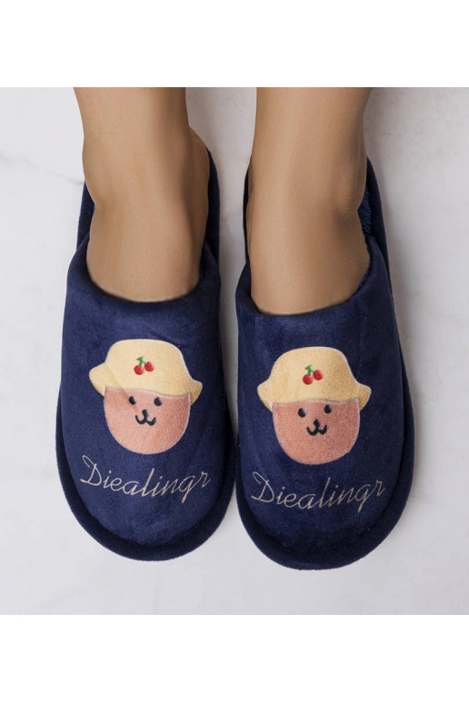 Tamsiai mėlynos minkštos šlepetės...