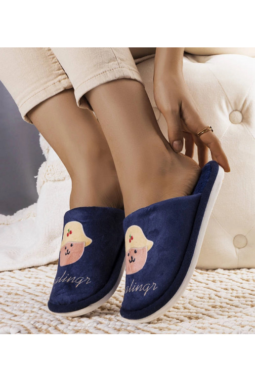 Tamsiai mėlynos minkštos šlepetės...