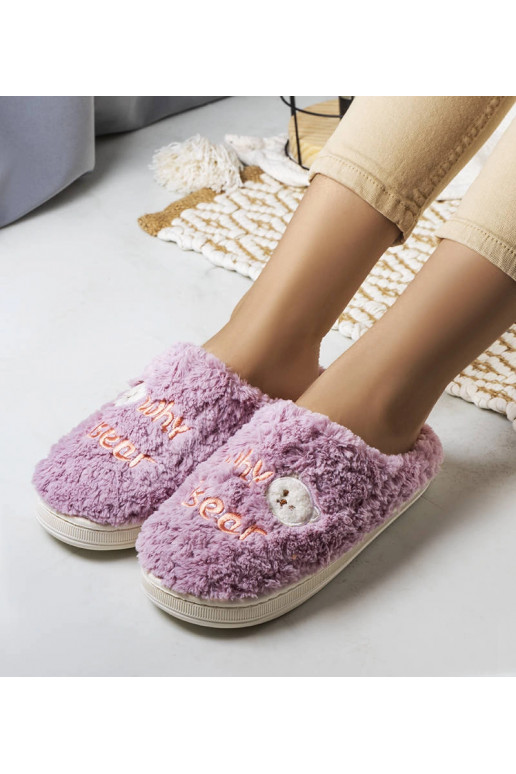 Violetinės minkštos šlepetės Kodėl meška