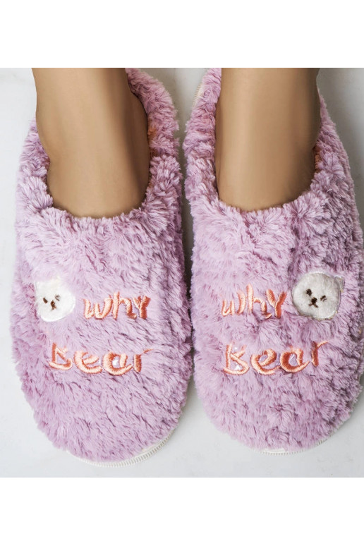 Violetinės minkštos šlepetės Kodėl meška