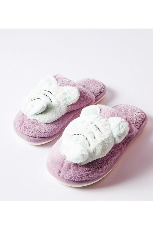 Bitės violetinės ir žalios minkštos šlepetės