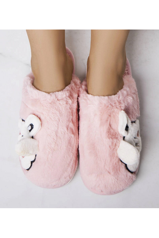 Rožinės minkštos puskiškio šlepetės