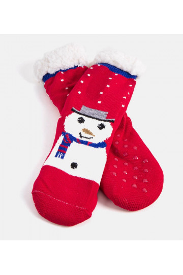 Raudonos izoliuotos kojinės su Challi the Snowman 2