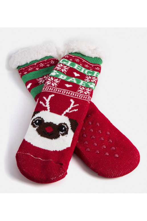 Raudonos šiltos kojinės su Challi the...