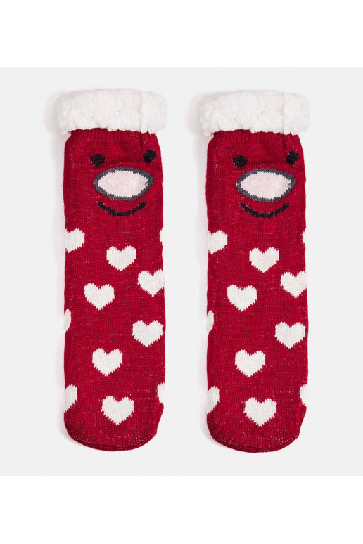 Raudonos kojinės su avikailiu Lotis