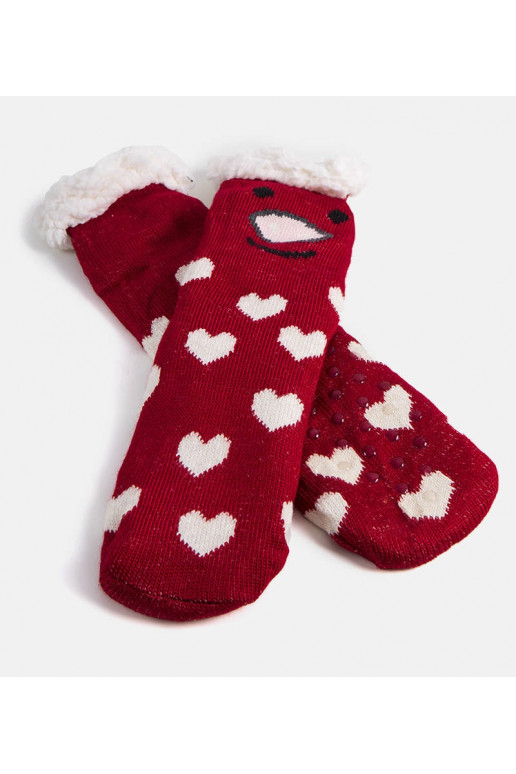 Raudonos kojinės su avikailiu Lotis