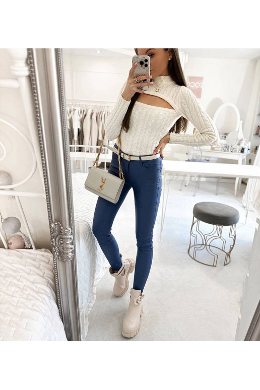 Tamsiai mėlynos vaškuotos kelnės Vienna