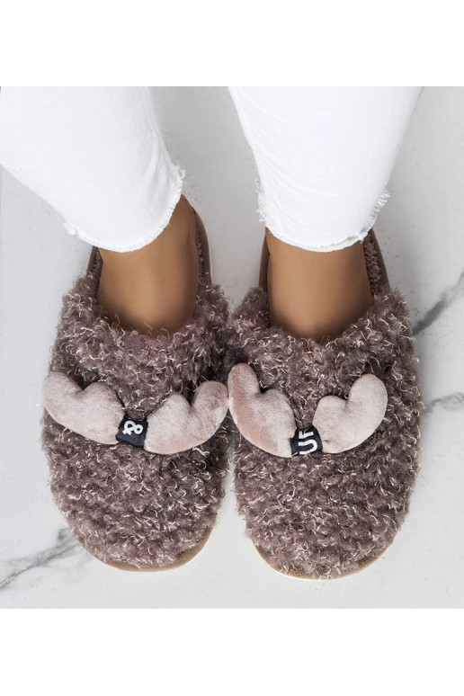 Rudos šlepetės su kailiu Rosny