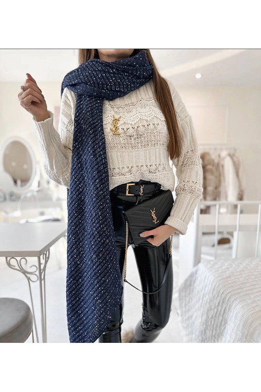 Khalil tamsiai mėlynas taškuotas šalikas