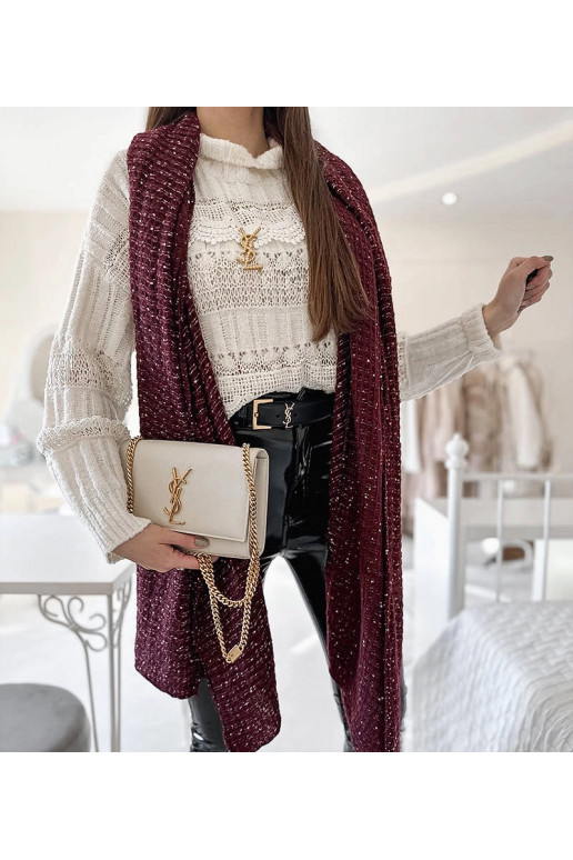 Khalil Burgundy taškinis šalikas Khalil Burgundy taškinis šalikas