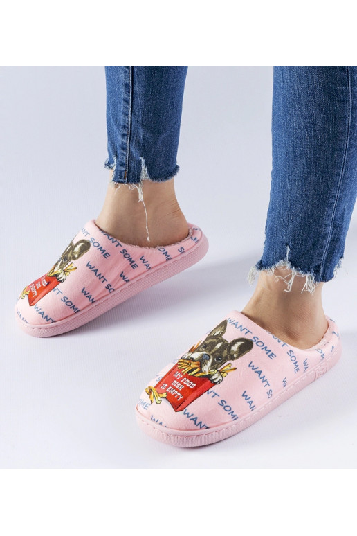 Rožinės minkštos prancūziškos šlepetės