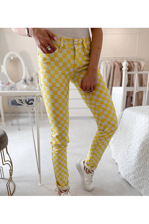 Geltonos Bler languoto audinio kelnės