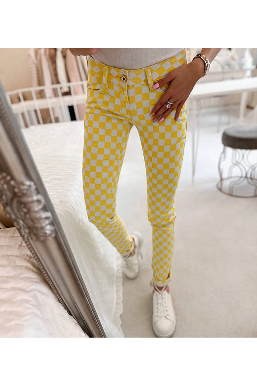 Geltonos Bler languoto audinio kelnės