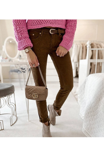 Rudos Chevrette audinio kelnės