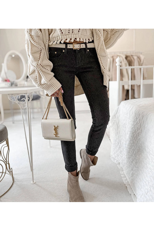 Pilkos spalvos Chevrette audinio kelnės