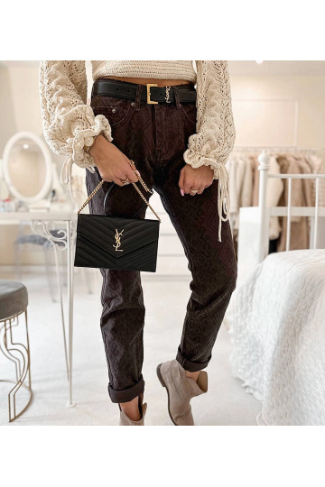 Tamsiai rudos kelnės su... 2