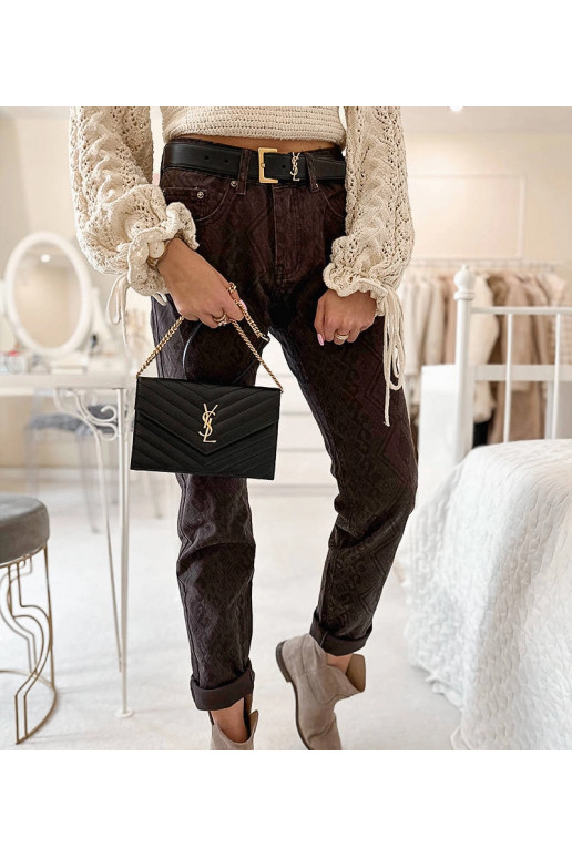 Tamsiai rudos kelnės su Pelchat diržu Tamsiai rudos kelnės su Pelchat diržu