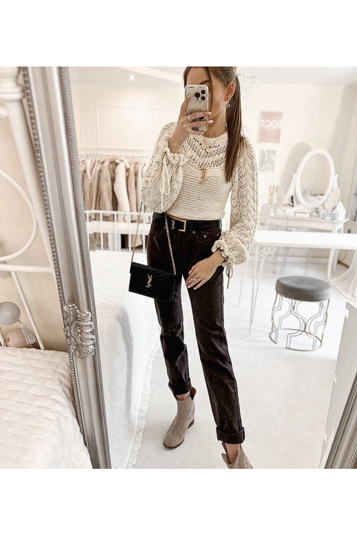 Tamsiai rudos kelnės su Pelchat diržu Tamsiai rudos kelnės su Pelchat diržu