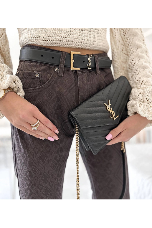 Tamsiai rudos kelnės su Pelchat diržu Tamsiai rudos kelnės su Pelchat diržu