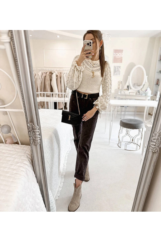 Tamsiai rudos kelnės su Pelchat diržu Tamsiai rudos kelnės su Pelchat diržu