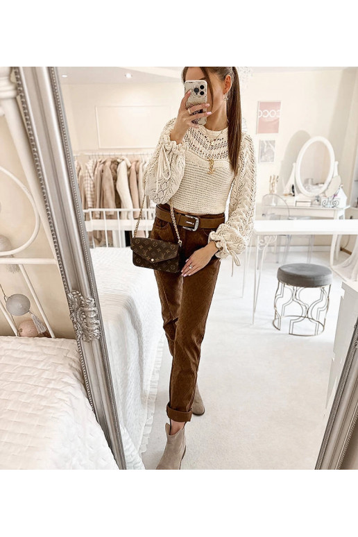 Rudos kelnės su Pelchat diržu