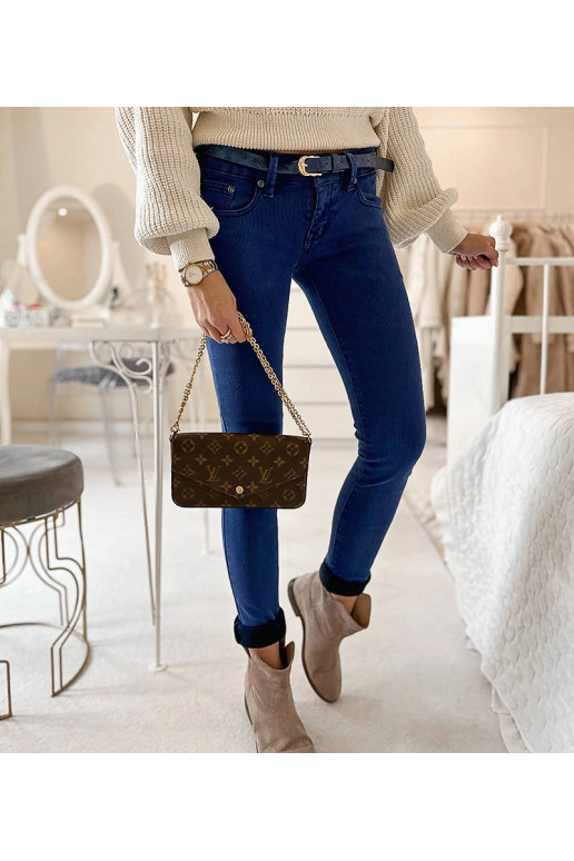 Mėlynos moteriškos kelnės su Rocher...