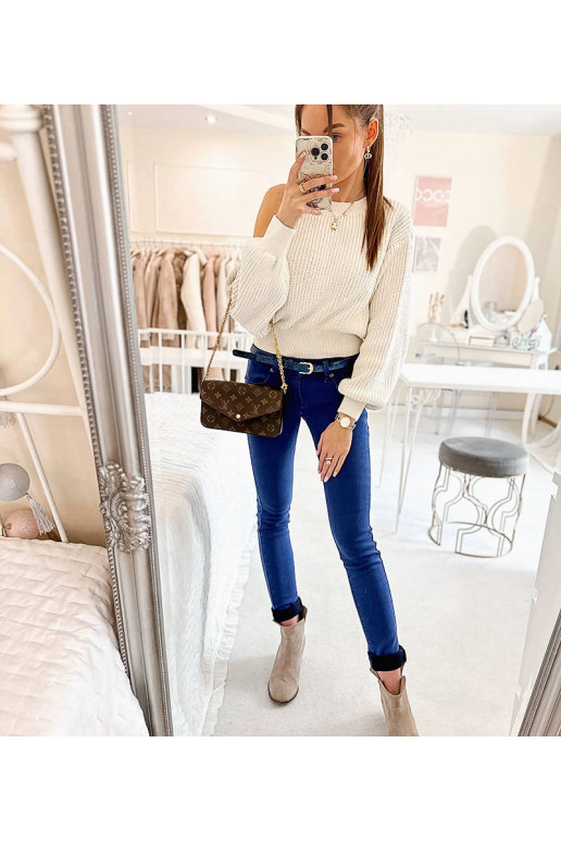 Mėlynos moteriškos kelnės su Rocher...