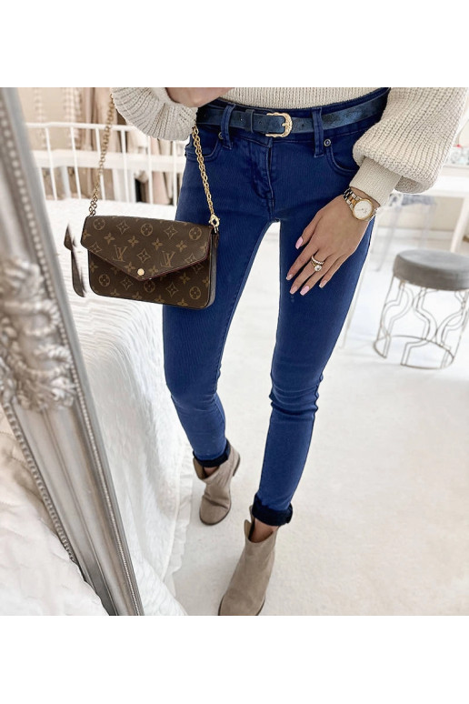 Mėlynos moteriškos kelnės su Rocher...